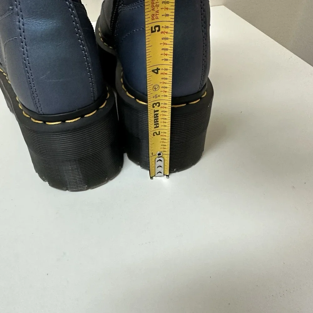 Dr Martens Jetta Hi Max Metallic Platform Boots Deep Blue Women Size 5 NEW